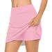 iOPQO Tennis Skirt Womens Casual Tennis Skirt Yoga Sport Active Skirt Shorts Skirt Midi Skirt Mini Skirt Pink XXL