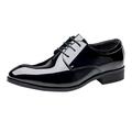 dmqupv Men Leather Dance Shoes Comfortable Business Lace Up Leisure Solid Color Leather Mens Leather Slip on Shoes Wide Width Shoes Black 12.5