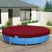 13 ft Waterproof Round Polyester Pool Cover for Above Ground Pools Swimming Pool Cover Protector Winter Safety Cover (Red)