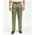 Brooks Brothers Men's Pleat-Front Cotton Vintage Chino Pants | Green | Size 34 30