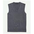 Brooks Brothers Men's Fine Merino Wool Sweater Vest | Grey Heather | Size XL