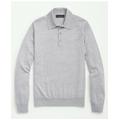 Brooks Brothers Men's Fine Merino Wool Sweater Polo | Light Grey Heather | Size 2XL