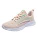 ZIZOCWA Women S Lace-Up Running Shoes Large Size Non-Slip Soft Sole Casual Shoes Mesh Breathable Sport Shoes Wide Width Tennis Shoes Pink Size41