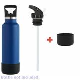 Sport Accessory Bundle for Hydro Flask Standard Mouth Bottle. Includes One Straw Lid & Straw and One Silicone Boots (Compatible with HydroFlask 18 21 24 oz Double Wall Water Bottle).