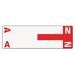 Smead AlphaZ Color-Coded First Letter Combo Alpha Labels A/N 1.16 x 3.63 Red/White 5/Sheet 20 Sheets/Pack