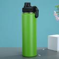 24 oz Sublimation Sports Water Bottle Stainless Steel Vacuum Thermos Black Water Bottle Double Wall Insulated Tumbler with handle and wide mouth lid Fitness Sports Travel DIY Gift