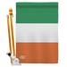 Americana Home & Garden AA-CY-HS-140112-IP-BO-D-US18-AG 28 x 40 in. Ireland Flags of the World Nationality Impressions Decorative Vertical Double Sided House Flag Set & Pole Bracket Hardware Flag Set