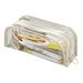 Back to School Savings! CWCWFHZH Large Capacity Transparent Multifunctional Stationery Portable Pencil Case Beige