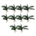 10 Pieces Artificial Plants Leaves Fake Plastic Flowers Phalaenopsis Leaf Spring Micro Landscape For Ornaments Large Size