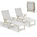 Pellebant Set of 2 Outdoor Chaise Lounge Aluminum Patio Folding Chairs White