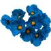 8 Stem Artificial Flowers Bouquets Retro No Fade Anemone PU Fake Wild Flowers for Kitchen Table Centerpiece Vase Home Wedding Holding Flowers Backdrop Arch Wall (Blue)
