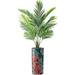 Artificial Tree In Modern Mandala Pattern Planter Fake Areca Tropical Palm Silk Tree For Indoor And Outdoor Home Decoration - 66 Overall Tall (Plant Plus Tree)