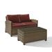 HomeStock Island Oasis 2Pc Outdoor Wicker Armchair Set Sangria/Weathered Brown - 2 Armchairs