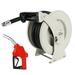 Retractable Fuel Hose Reel with Refueling Nozzle 1 x 32ft Spring Driven Diesel Hose Reel 300 PSI Industrial Auto Swivel Heavy Duty Steel Construction Reel for Ship Vehicle Tank Truck