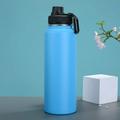 24 oz Sublimation Sports Water Bottle Stainless Steel Vacuum Thermos Black Water Bottle Double Wall Insulated Tumbler with handle and wide mouth lid Fitness Sports Travel DIY Gift