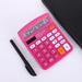 Office Desk Calculator Cute Calculator for Kids 12 Digits Battery Dual Power Financial Calculator with Big Button Large Display for Office Home and School - Rose-Carmine