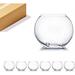 WGV Square Moon Vase Bulk 8 X 2.5 W 6.75 H Clear Glass Floral Container Storage Jar Planter Terrarium Wedding Event Home Decor 6 Pieces (VMV0807)