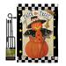 Breeze Decor BD-HO-GS-112070-IP-BO-D-US17-AM 13 x 18.5 in. Jack-O-Lantern Witch Fall Halloween Vertical Double Sided Mini Garden Flag Set with Banner Pole