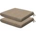 Indoor/Outdoor Textured Solid Birch Tan Universal Seat Cushions: Recycled Fiberfill Weather Resistant Comfortable And Stylish Pack Of 2 Patio Cushions: 18 W X 17.5 D X 2.5 T