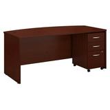 Bush Business Furniture 72 x 36 in. Series C Bow Front Desk with Mobile File Cabinet - Mahogany