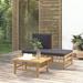 moobody 3 Piece Patio Set with Dark Gray Cushions Bamboo