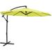 9.5-Foot Cantilever Umbrella With Air Vent Cross Base And Crank - Polyester Shade And Steel Pole - Sunshine