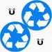 2 Pack (9In X 9In) Recycle Magnet To Organize Your Trash - For Trash Cans Garbage Containers And Recycle Bins - Magnet Decal (9In X 9In White/Blue- Magnet)