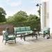 HomeStock Artisanal Attic 5Pc Outdoor Metal Sofa Set Mist/Oil Rubbed Bronze - Sofa Coffee Table Side Table & 2 Arm Chairs