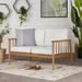 Walker Edison Modern Solid Eucalyptus Wood Slatted Outdoor Loveseat Natural