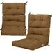 2 Pack Tufted Outdoor Patio Chair Cushion 4.5 High Back Chair Cushion with 4 String Ties Patio Seat Cushion for Swing Bench Wicker Seat Chair