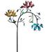 Outdoor Windmill for w/ Spinning Flowers Large Wind Spinner Decor for Garden Patio Lawn Metal Sculpture Stake Art Decora