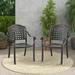 Gymax 2 Pieces Cast aluminum patio chair bistro dining chair outdoor cast aluminum chair