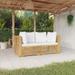 OWSOO Patio Corner Sofas with Cushions 2 pcs Solid Wood Teak