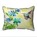 Betsy Drake 11 x 14 in. Aqua Hummingbird Small Indoor & Outdoor Pillow