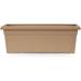 28 Inch Romana Large Rectangular Planter Box - Lightweight Plastic Outdoor Plant With Drainage For Decks Patio Pool Sandstone