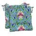 RSH DÃ©cor Indoor Outdoor Set of 2 Tufted Dining Chair Seat Cushions 20 x 18 Flamingo Flirt Tropical Blue