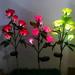 Mairbeon Landscape Light Realistic Looking Waterproof Vivid Color Clear Veins Energy-saving Enhance Atmosphere Stainless Steel LED Solar Simulation Rose Flower Light Decor for Home