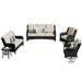 Ovios 5 Pieces Outdoor Patio Furniture with Swivel Chairs Wicker Patio Sectional Sofa with Loveseat for Backyard