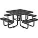 Global Industrial 46 Expanded Metal Square Picnic Table Black