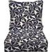 RSH DÃ©cor Indoor Outdoor Pillow Back Deep Seating Chair Cushion Set 24â€�x 24â€� x 5â€� Seat and 25â€� x 21â€� Back Twirly Deep Blue Floral