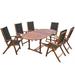 OWSOO 7 Piece Outdoor Dining Set Solid Acacia Wood