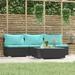 Suzicca Patio Furniture Set 4 Piece with Cushions Black Poly Rattan