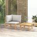 Tomshoo 2 Piece Patio Set with Gray Cushions Bamboo
