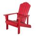 Key West Outdoor Plastic Wood Adirondack Chair Patio Chair for Deck Backyards Lawns Poolside and Beaches Weather Resistant Red