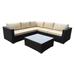 Christopher Knight Home Santa Rosa Outdoor 6-piece Wicker Seating Sectional Set with Cushions by Grey+Silver Grey