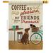 Breeze Decor Coffee & Friends House Flag Beverages & Tea 28 x 40 in. Double-Sided Decorative Vertical Flags for Decoration Banner Garden Yard Gift