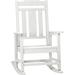 Outdoor Rocking Chair All Weather-Resistant HDPE Rocking Patio Chairs With Rustic High Back Armrests Oversized Seat And Slatted Backrest 350Lbs Weight Capacity Light Gray
