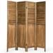 4 Panel 6 ft Wooden Room Divider Portable Partition Screen Perfect Zoom Background Wood Panel Dressing Screen Indoor Outdoor Folding Privacy Screens for Home Office Barn Garden