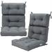 Tufted Outdoor Patio Chair Cushion 4.5 High Back Chair Cushion with 4 String Ties Patio Seat Cushion for Swing Bench Wicker Seat Chair (Gray 2)