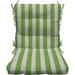 Indoor Outdoor Tufted High Back Chair Cushion Choose Color (Kiwi Green White Stripe)